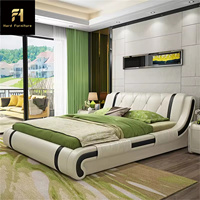 Offre Spéciale de rangement multifonction en cuir de luxe léger de 1.8m meubles de chambre à coucher King Size lits rembourrés avec tête de lit