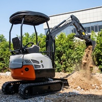 Mini-excavatrice 1,6 tonne à moteur Euro 5, hydraulique, pour vergers, petite pelleuse tout-terrain, micro-pelleuse à queue zéro, vente chaude en Chine