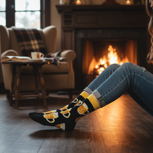 <b>Black</b> Ankle <b>Socks</b> Multiple Beer Breathable Daily Use for Girls One Fits All Simple Floral Striped Dot Star 3D for Winter - Product Image 3