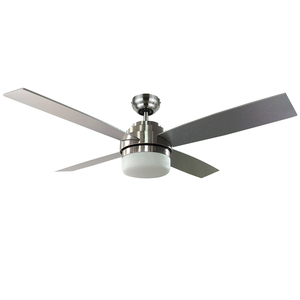 52 Inch House Decorative Air Cooling <strong>Fan</strong> Modern Brushed Nickel <strong>Ceiling</strong> <strong>Fan</strong> Light 4 Plywood Blades Include <strong>Wall</strong> <strong>Control</strong> - Product Image 1