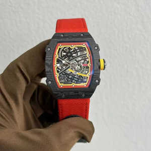 Montre mécanique de luxe ultra-fine pour homme avec tourbillon, en fibre de carbone, boîtier tonneau, qualité supérieure, verre saphir de 5 mm, luminescent, alarme - Product Image 4