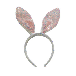 Diadema de Orejas de Conejo con Lentejuelas Hecha <span class=keywords><strong>a</strong></span> Mano, Duradera y de Alta Calidad, Estilo Femenino, Lindo y Dulce, para Fiestas de Pascua, para Mujeres - Product Image 2