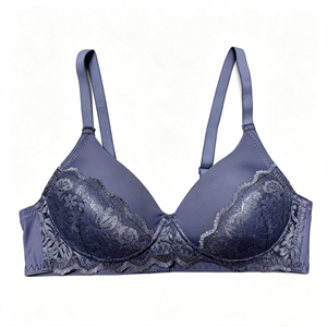Sujetador Push-Up con Soporte <span class=keywords><strong>de</strong></span> Copa y Hilo <span class=keywords><strong>de</strong></span> Diamantes Brillantes, Suave, Elástico, Transpirable, con Tirantes Ajustables, para Uso Diario y Moldeador - Product Image 1
