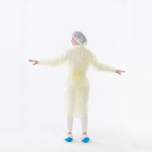 ชุดกาวน์สีเหลืองเกรด<span class=keywords><strong>2</strong></span> PP + 40gsm ไม่ทอวัสดุใช้แล้วทิ้งสำหรับทันตกรรมใช้ในทางการแพทย์ทนของเหลวและปราศจากน้ำยางข้น - Product Image 2