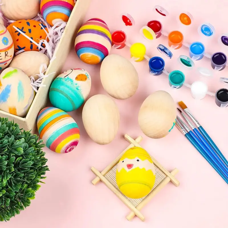 Деревянные яйца, украшения оптом, пасхальные деревянные яйца «сделай сам», детские рисунки, игрушки