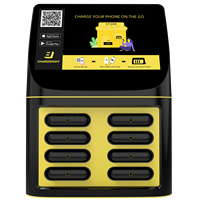 Bornes de recharge publiques pour téléphones portables, partage de batteries externes, distributeur automatique de batteries à 8 emplacements, location de chargeurs portables
