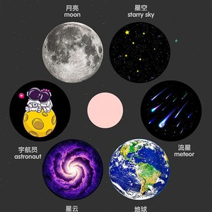 Proyector de Luz Nocturna Espacial Moderno con Diseños de Estrellas, Nebulosas, Luna, Extraterrestres y Lindas Orugas, LED RGB <span class=keywords><strong>Blanco</strong></span> Cálido, Recargable por USB y Regulable - Product Image 4