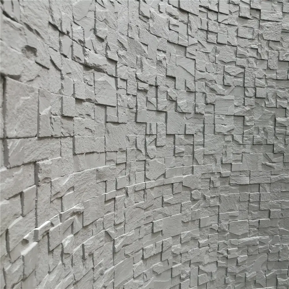 Gaya baru artistik batu ubin dinding bangunan pola populer kupas dan tongkat MCM ubin dinding fleksibel