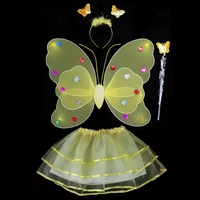 Offre Spéciale : Ailes de Papillon Lumineuses pour Fille, Décoration de Dos, Jouets LED Clignotants, Magnifique Ensemble Baguette Magique et Fée des Fleurs pour Fête d'Anniversaire