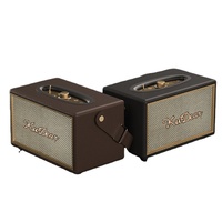 Altavoz Portátil Retro S6 al por Mayor, Carcasa de Madera y PU, BT5.4, Altavoces Dobles, Batería de Larga Duración
