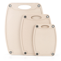 Tabla de cortar multiusos resistente al desgaste, juego de 3 tablas de cortar de plástico con mango