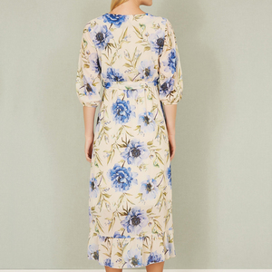 Abito Midi in Chiffon <span class=keywords><strong>Vintage</strong></span> con stampa floreale personalizzato estivo e floreale <span class=keywords><strong>abbigliamento</strong></span> Casual in <span class=keywords><strong>stile</strong></span> <span class=keywords><strong>Vintage</strong></span> - Product Image 5