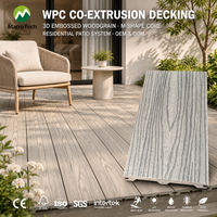 Planches de terrasse en composite WPC en forme de M, grain de bois 3D, planches de sol extérieures pour maison moderne, patio, terrasse, aménagement paysager