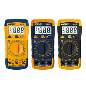 A830l Multimeter saku Digital profesional biru kuning tanpa baterai