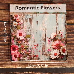 12sheets Vintage Rustic Floral Shabby Chic Large Size Self-adhesive Custom Die Cut Scrapbook Background <strong>Sticker</strong> - Product Image 2