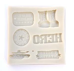 Moule en silicone S60g pour bottes militaires, moule à chocolat et fondant en forme de char, décoration de <span class=keywords><strong>gâteau</strong></span>, résine pour vétérans - Product Image 2