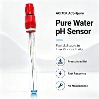 Capteur d'électrode pH en ligne pour eau pure, raccord 1/4 NPT, connexion de processus pour la mesure d'échantillons à faible conductivité, OEM ODM