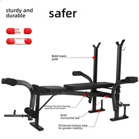 Rack de musculation multifonction en métal pliable et réglable avec banc, équipement de fitness pour la force et la sécurité, haltères inclus