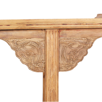 Rustique Vintage Chinois Antique Récupéré En Bois Massif Belle Sculpture Table De Console Courte Table D'autel