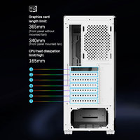Boîtier PC de jeu Lovingcool, nouveau design, tour moyenne, ATX, avec alimentation, style aluminium cool, USB3.0, verre trempé