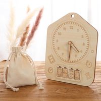 Juguete Educativo de Madera para Niños en Edad Preescolar, Reloj Arquitectónico para Armar, 28 Bloques, Rompecabezas de Aprendizaje Temprano, Reconocimiento del Tiempo, Cognitivo