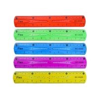 Règle souple en gros 30cm 20cm 15cm, règle transparente multicolore pour élèves du primaire, règle de précision multifonctionnelle