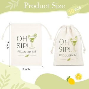 Bolsas con Cordón para Kit de Resaca Margarita Oh Sip, Recuerdos para Despedidas de Soltera, Regalos de Cumpleaños, Viajes de Chicas, Suministros de Emergencia - Product Image 2