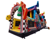 Parcours d'obstacles gonflables en bâche PVC durable et personnalisable, ville de divertissement gonflable en plein air
