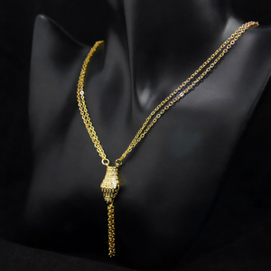 Conjunto de Joyería Nupcial Directo de Fábrica, Chapado en Oro de 21k, Diseño de Serpiente, con Circonitas, para Mujer, Eventos y Fiestas - Product Image 2