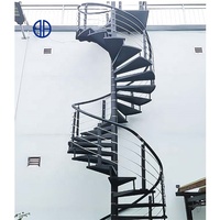 Escalier hélicoïdal moderne sur mesure pour villa, durable, gain de place, escalier spiral d'urgence en métal pour extérieur, vente en gros