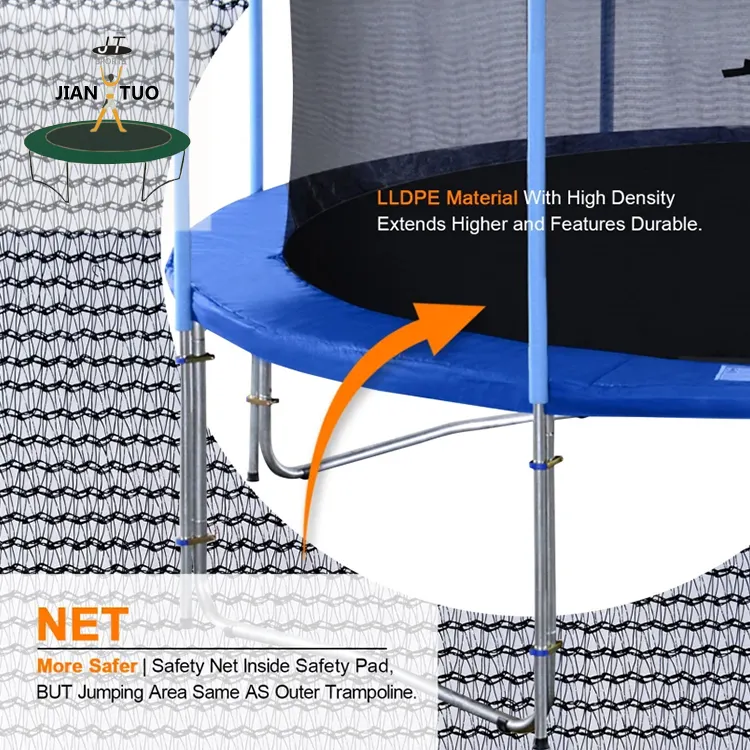 JianTuo खेल 10ft 12ft 14ft 15ft 16ft Trampoline बाड़े के साथ बड़ा वसंत Trampoline