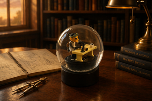 Globe à neige artisanal 3D personnalisé, peint à la main, en résine, miniature de bureau, globe à eau en verre, 10 cm, Art Chinois - Product Image 2