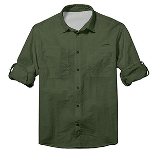 De los hombres, botón abajo de ventilación de manga corta de pesca Pesca camisa - Product Image 4