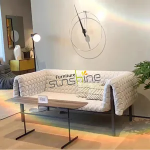 Sofá de diseño moderno para sala de estar, sofá de 3 asientos, cojín de plumas, silla reclinable
