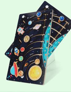 Kinder-Sonnensystem-Puzzle mit Neun Planeten zur Kognitiven Positionierung für Kleinklassen Früherziehung Wissenschaftliches Lernspielzeug - Product Image 3