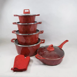 Kitchen <strong>Saucepan</strong> Casseroles <strong>Induction</strong> Camping12pcs Non Stick Cooking Pans Pot Granite Aluminum Cookware Set - Product Image 4