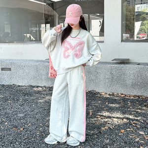 Nuovi set di vestiti per ragazze adolescenti per bambini 2 pz che indossano felpa + pantaloni autunno primavera - Product Image 1