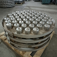 Plateau à capuchons à bulles métallique pour colonnes de distillation et de fractionnement à absorption chimique, éléments intérieurs de tour de transfert de masse