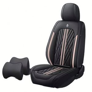 ผ้าคลุมเบาะรถยนต์หนัง Nappa สีเทา กันน้ำ ทนทาน กระชับพอดี 5 ที่นั่ง ครบชุด สไตล์สปอร์ต สำหรับทุกฤดู - Product Image 4