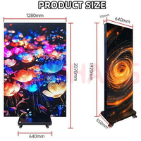 La plus nouvelle publicité à trois volets 3 plis intérieur pliant P1.25 P1.86 LED Totem affichage avec roues pour la publicité et les événements mobiles