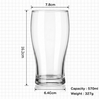 Verre à vin et bière en cristal de 570 ml avec logo personnalisé, soufflé à la main, sans plomb, écologique, compatible lave-vaisselle, pour Pilsner, Tulip, Pint - Vente en gros