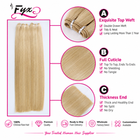 Extensions de cheveux humains bruts 100% naturels, tissées à la machine, lisses, cuticules alignées, cheveux chinois, vente en gros directe usine