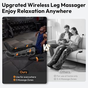 Masseur de jambes sans fil amélioré, taille réglable, rechargeable, compression d'air, contrôle du temps, haute qualité pour la circulation des jambes - Product Image 5