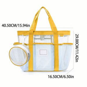 <b>Clear</b> Beach Tote Set with Round Pouch Large Waterproof See-Through Multi-Pocket Pool <b>Bag</b> for Women Wipe-Clean Custom Logo Summer - Product Image 5