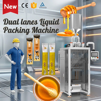 Machine d'emballage automatique à double voie pour sachets de pâte de sauce Poria Cocos, liquides visqueux, pâte de poire d'automne, pâte de myrtille et miel