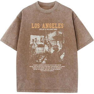 T-shirt imprimé <span class=keywords><strong>Los</strong></span> <span class=keywords><strong>Angeles</strong></span> surdimensionné pour homme, décontracté, manches courtes, jersey de coton, col rond, tee-shirt graphique - Product Image 1