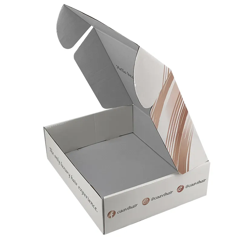 Ücretsiz tasarım paketi açık pembe sağlam kozmetik/cilt bakımı kağıt posta kutusu, özel mailler ambalaj kutusu ile oluklu Insert