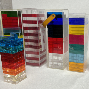 Torre de acrílico Lucite transparente personalizada, torre de apilamiento, cubos de juguete, juego de bloques apilables, juego de bloques de construcción <span class=keywords><strong>para</strong></span> niños - Product Image 1