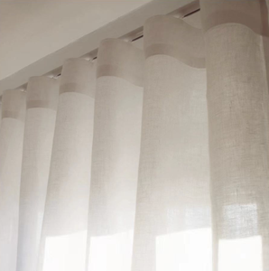 Ensemble de rideaux de cuisine rayés avec cantonnière, 24 pouces, 3 pièces, poche à tringle, occultant moderne, taupe, 25% lin, 75% polyester, intimité - Product Image 4