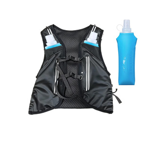 <span class=keywords><strong>Gilet</strong></span> d'hydratation pour femmes et hommes, 2 flacons de 500 ml, poche pour téléphone, sac à dos de course à pied, randonnée longue distance, polyester - Product Image 1